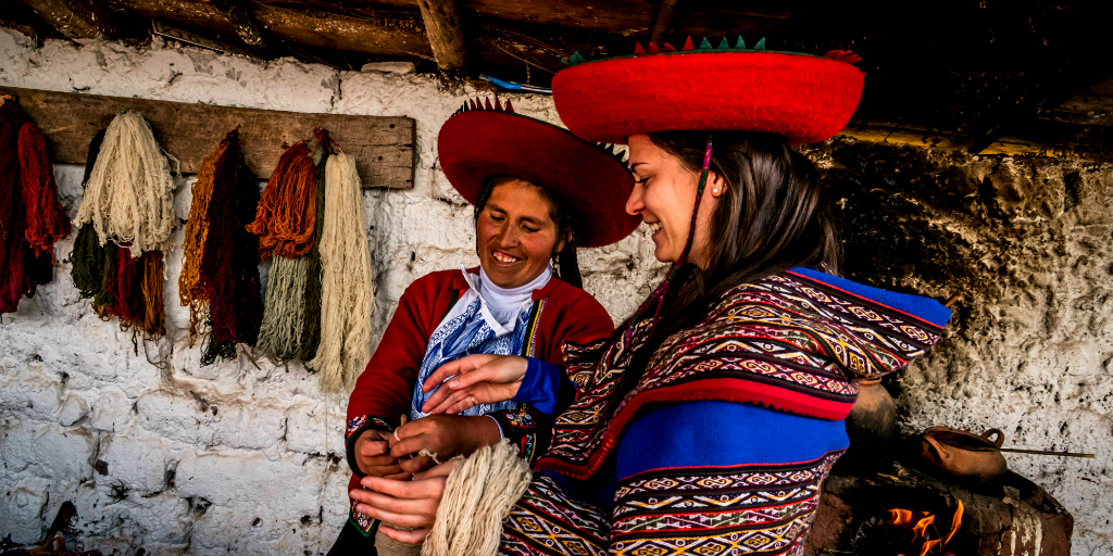 A GVI volunteer on a women's empowerment program in Peru during a gap year.